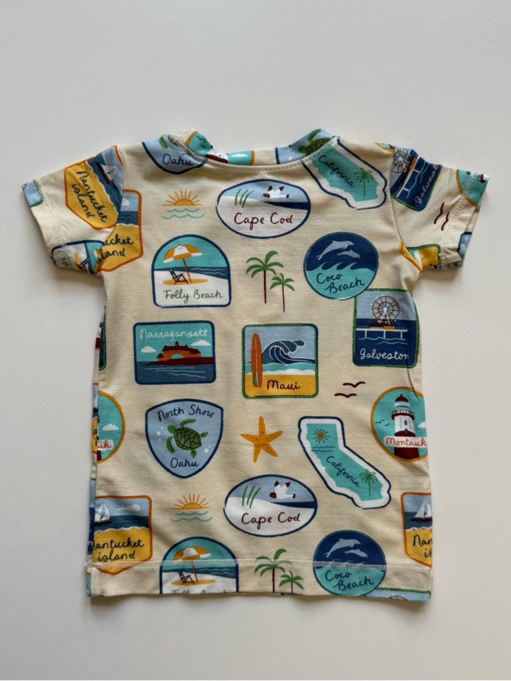 Angel Dear Boys Beach Patches Short Sleeve Loungewear Set - Size 6-12M - Picture 8 of 15